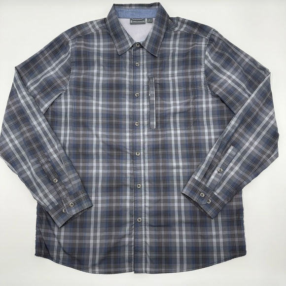Free Country Men’s Excursion Roll Tab Hiking Performance Button Down Shirt Large - Picture 1 of 13